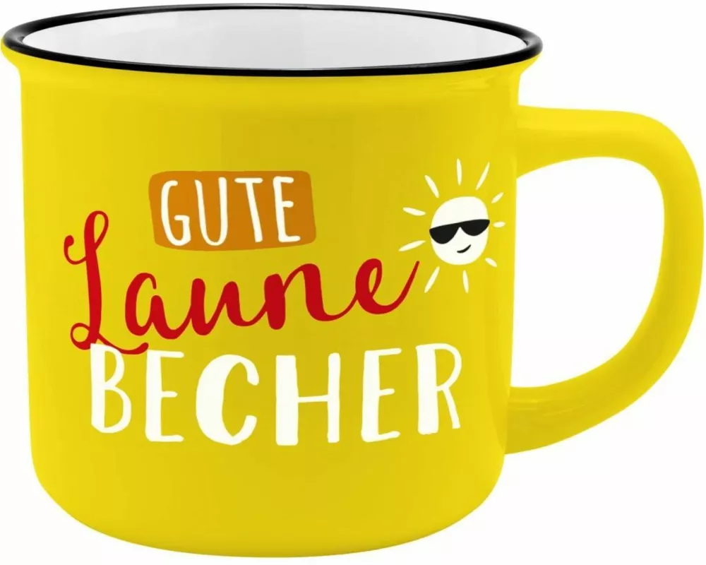 Gruss und Co 45786 Becher Gute Laune, New Bone China Porzellan, 35 cl