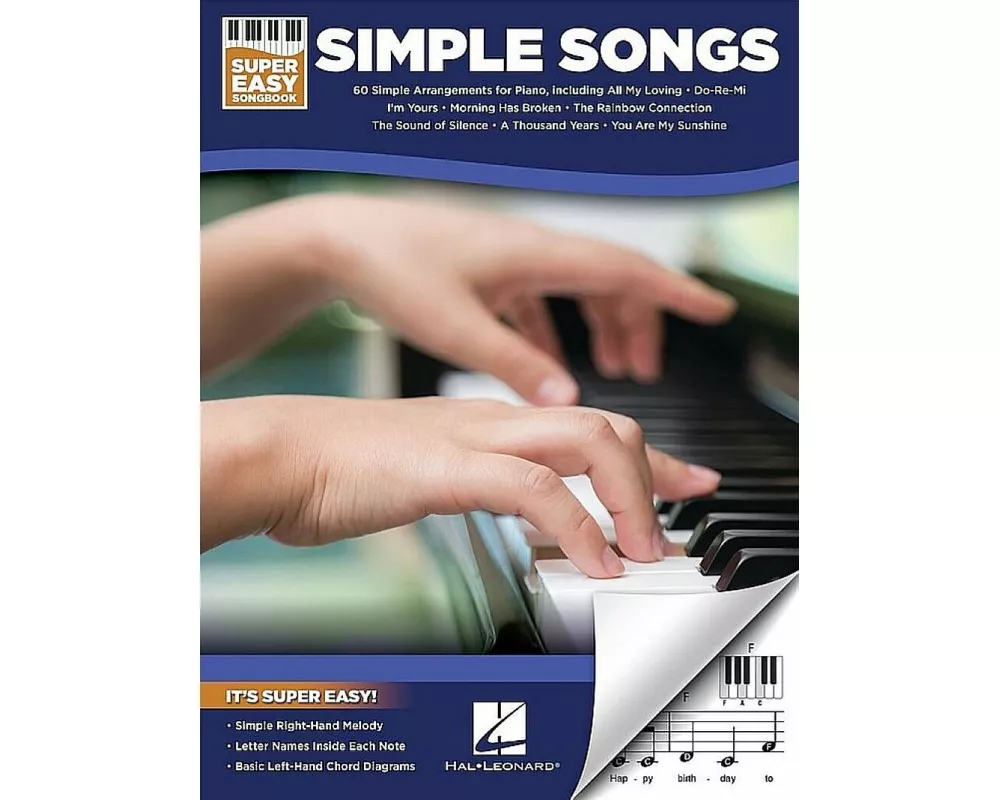 Simple Songs - Super Easy Songbook with Lyrics for 60 Favorite Songs