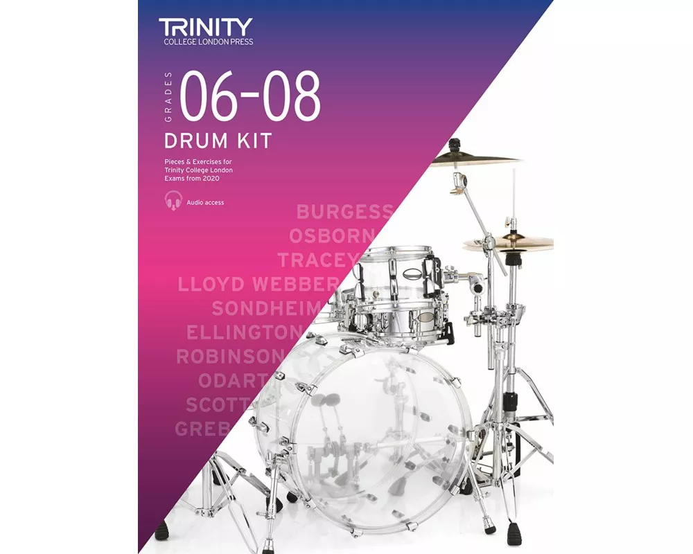 Trinity College London Drum Kit From 2020. Grades 6-8