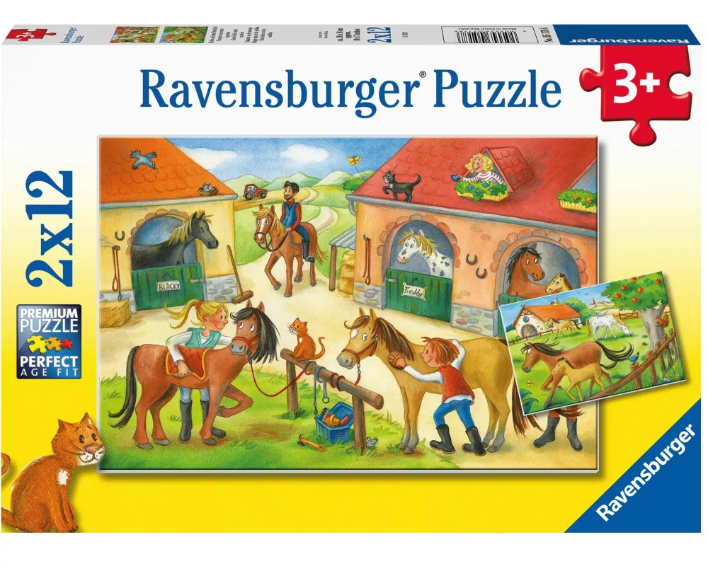 Kinderpuzzle 2x12 Teile - Ferien auf dem Pferdehof