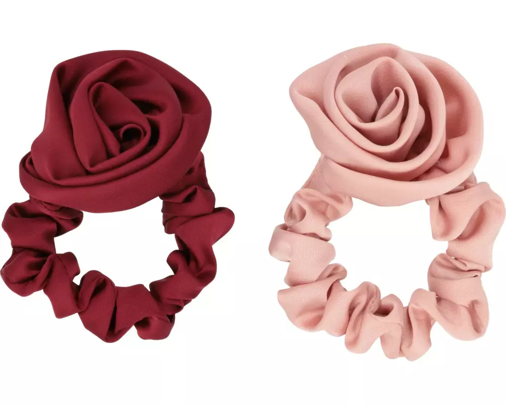 Trisa Accessoires Rose auf Scrunchie Set Rot/Rosa