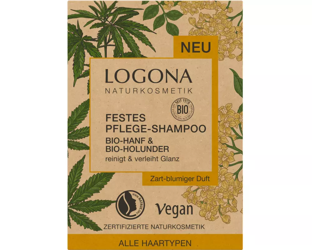 Logona Festes Shampoo Bio-Hanf und Bio-Holunder 60 g