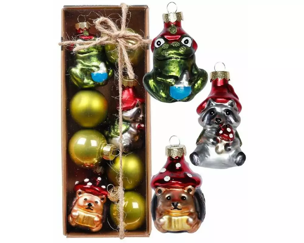 Holly & Jolly Weihnachtskugel 8 Stück, 3.5-7 cm