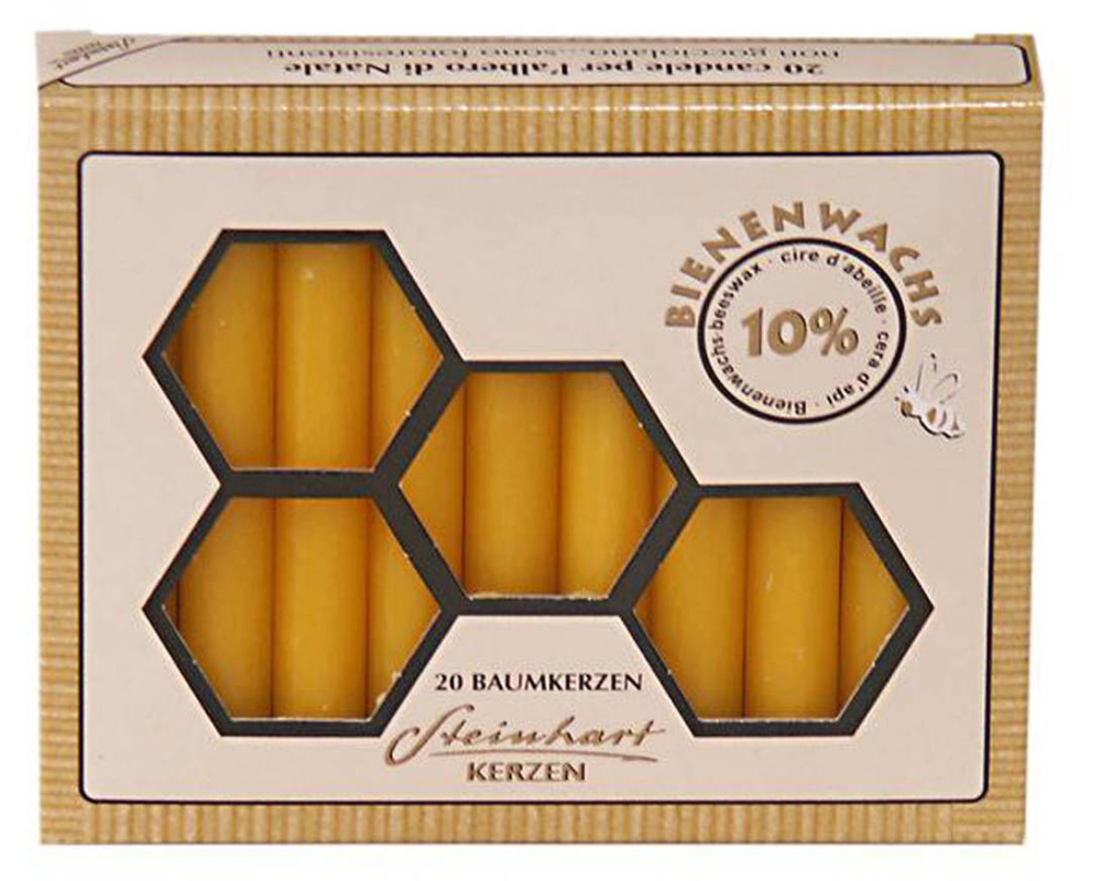 STEINHART Baumkerzen 100x13mm 02666-21 Bienenwachs 20 Stück