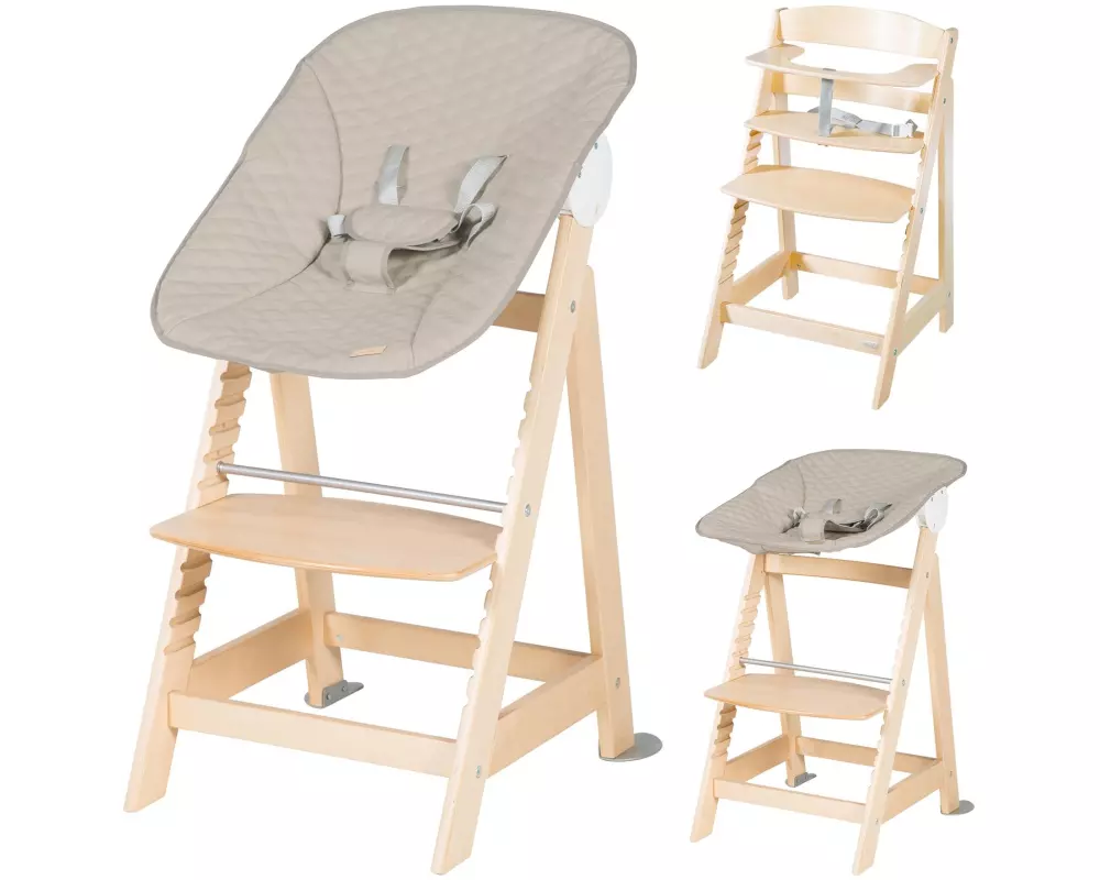 roba Treppenhochstuhl Born up Set 2-in-1 Natur, Greyish gesteppt