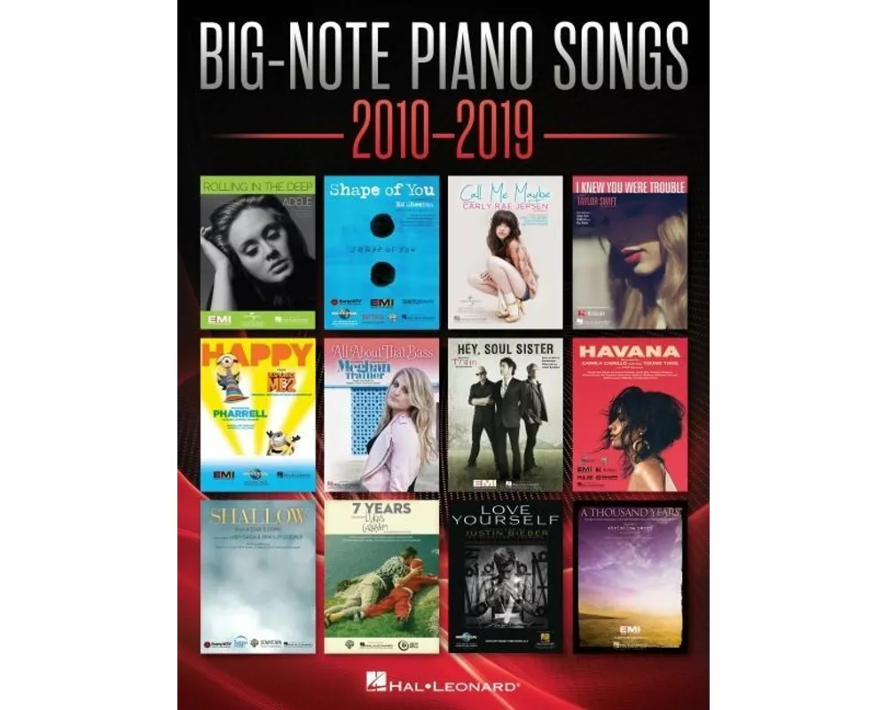 Big-Note Piano Songs 2010-2019 - Easy Piano Songbook with Large Notation and Lyrics