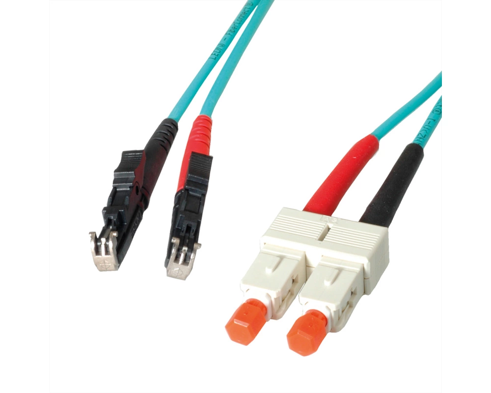 LEONI LWL-Kabel duplex 50/125µm OM3, R&M E2000 / Suhner SC, 3 m