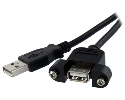 StarTech.com 3 ft Panel Mount USB Cable A to A