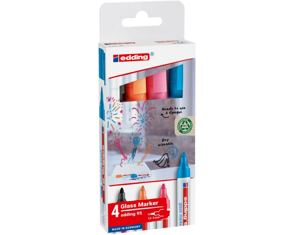 edding Glasmarker 95ass E-4 049 Assort. Mehrfarbig
