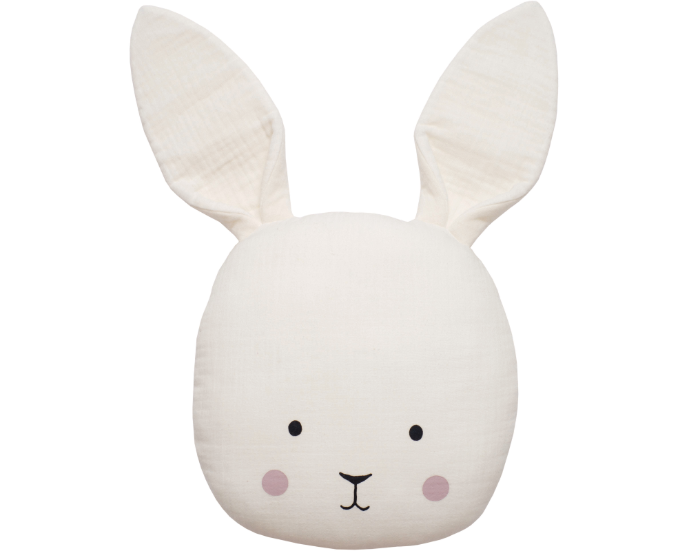 JABADABADO Kissen Hase N0146 weiss 25x45cm
