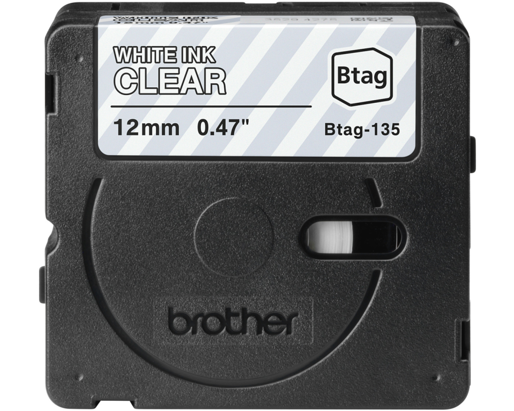 PTOUCH Band weiss/transp. n.laminiert BTAG-135 PT-N10/N20/N25BT 12 mm