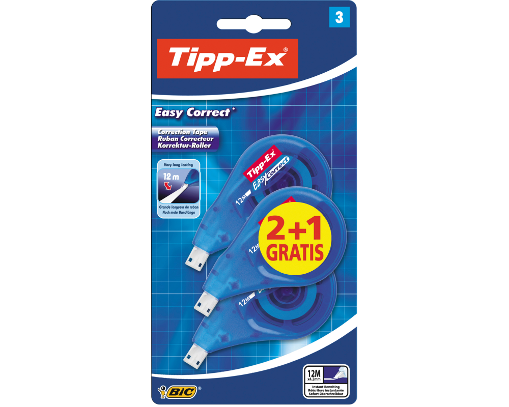 TIPP-EX Korrekturroller 4.2mmx12m 8395492 Easy Correct 2+1