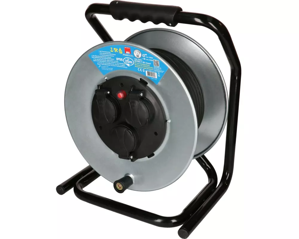Max Hauri Kabelrolle maxREEL 25 m, 3x T13, IP55, Silber