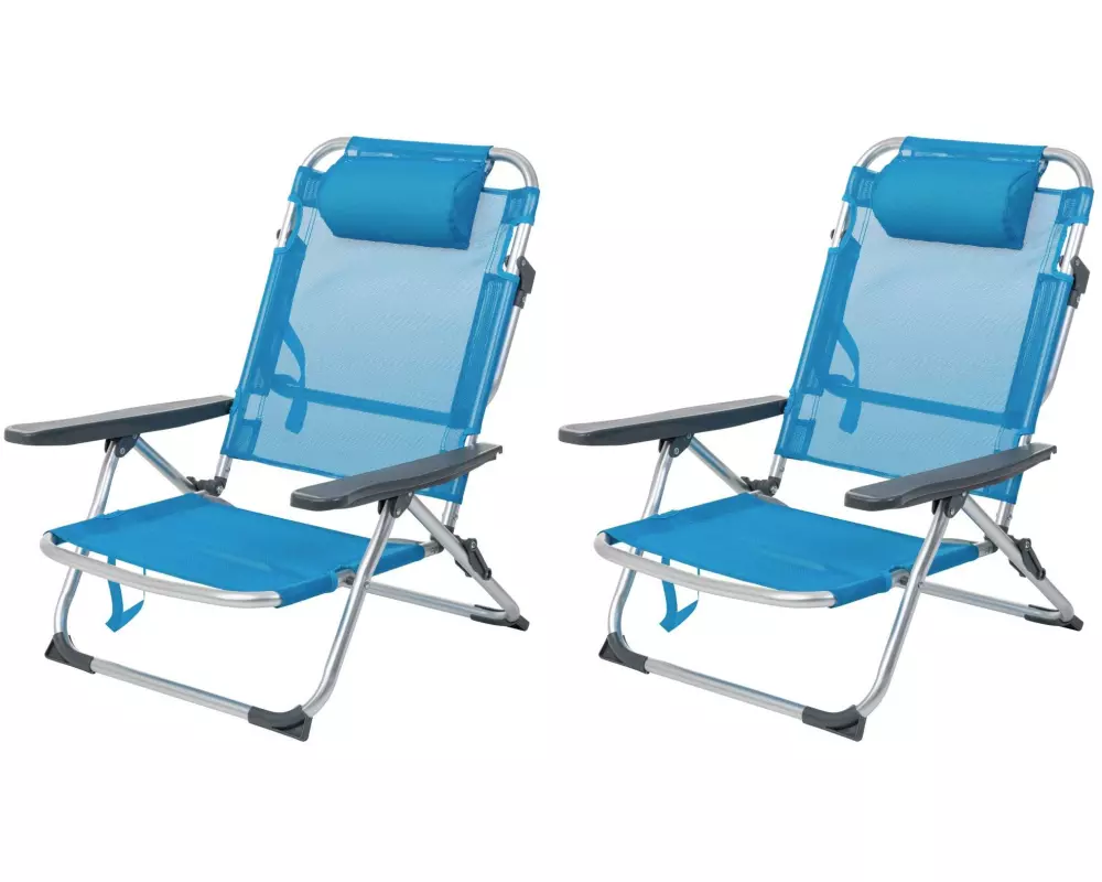 KOOR Strandstuhl Arieenzo, Blau, 2 Stück