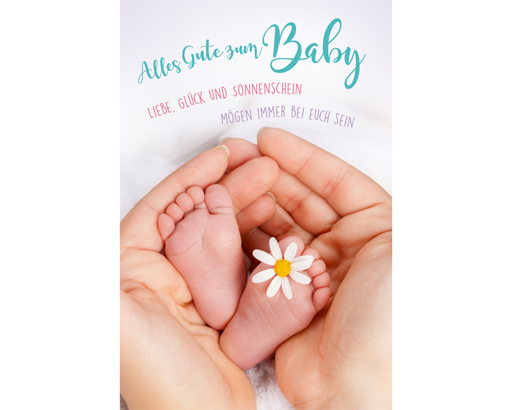 ABC Glückwunschkarte Baby B6 52562 Beschützende Hände