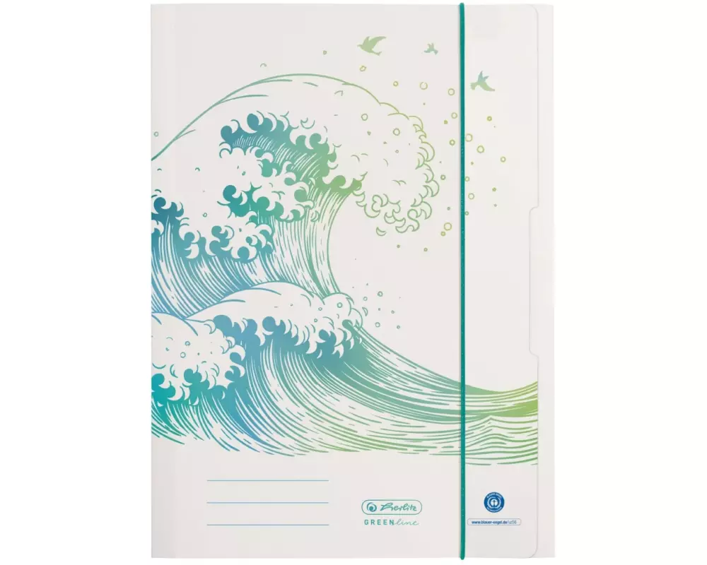 Herlitz Gummibandmappe GREENline Grün/Mehrfarbig, A4, Welle