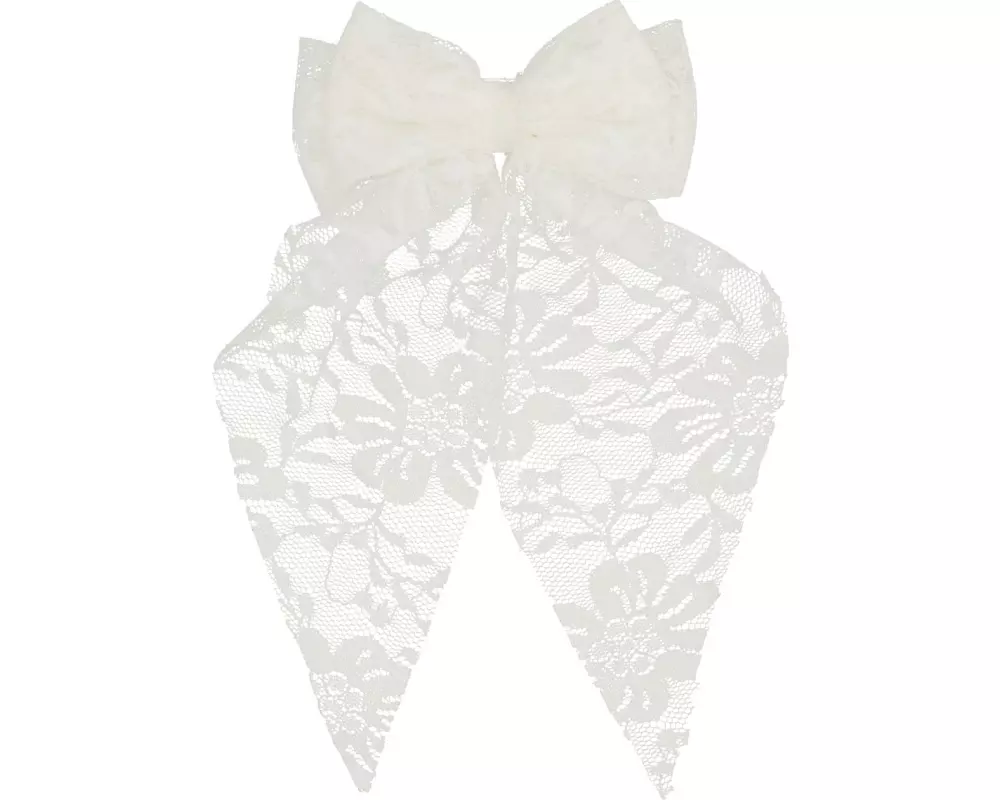 Trisa Accessoires Haarbarrette mit Spitzenschleife, Weiss