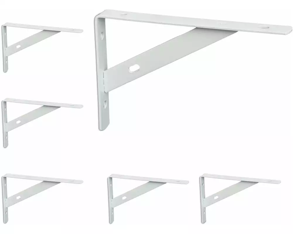 relaxdays Regalträger 6er Set 9.5 x 15 cm, Weiss