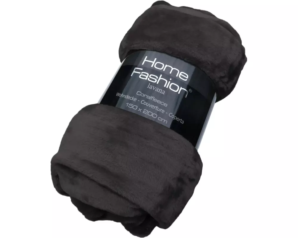 Home Fashion Decke Wohndecke 150 x 200 cm, Anthrazit/Grau