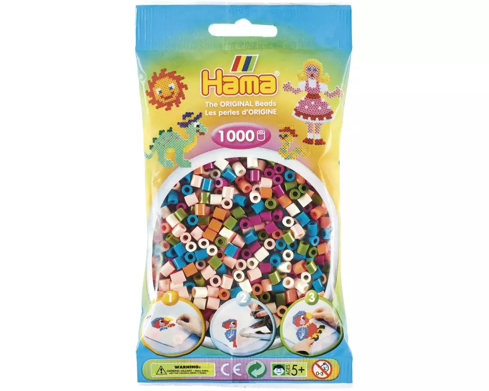 Hama Bügelperlen midi mix, 1000 Stk. Mehrfarbig