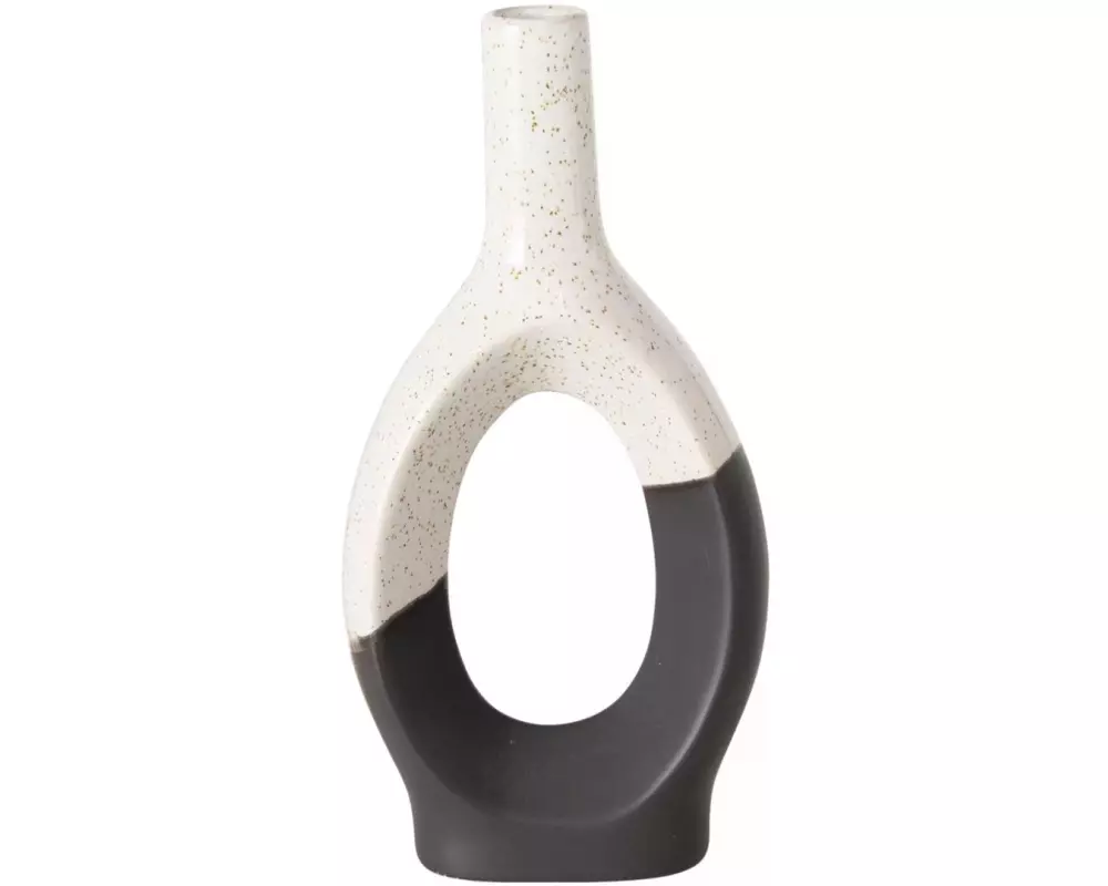 Boltze Vase Uniqua 26 cm, Schwarz/Weiss