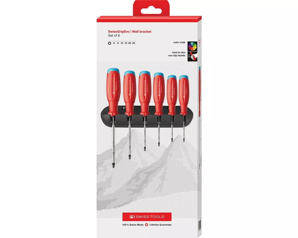 PB Swiss Tools Schraubenzieher-Set SwissGrip Evo Torx Rot PB 38440.H CBB