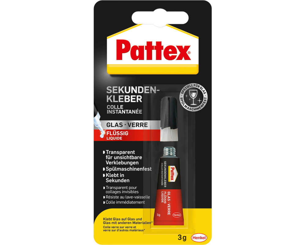 PATTEX Glas Sekundenkleber PSV1C 3g
