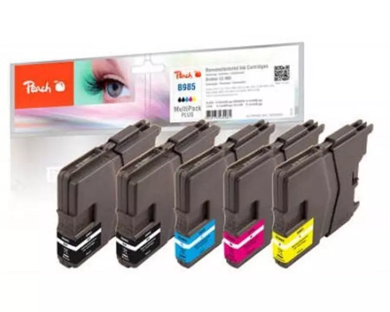 Peach Tinte Brother LC-985 2x BK, C, M, Y