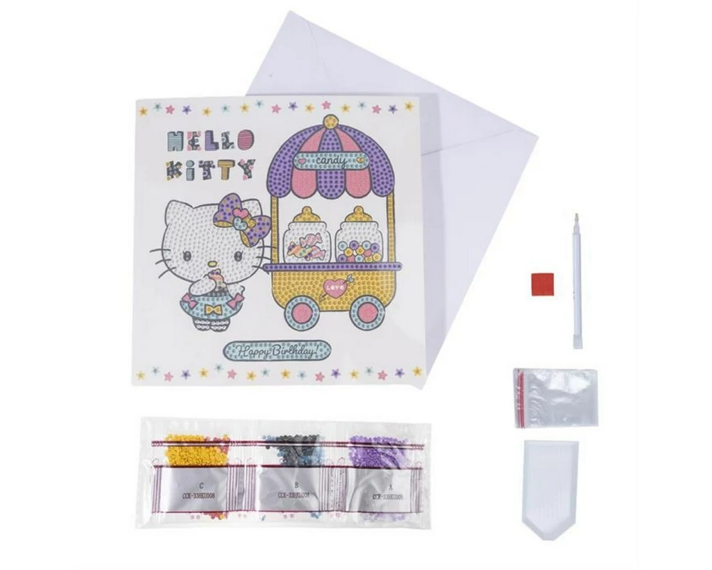 CRAFT Buddy Crystal Art Card Happy Birthday Candy 18 x 18 cm