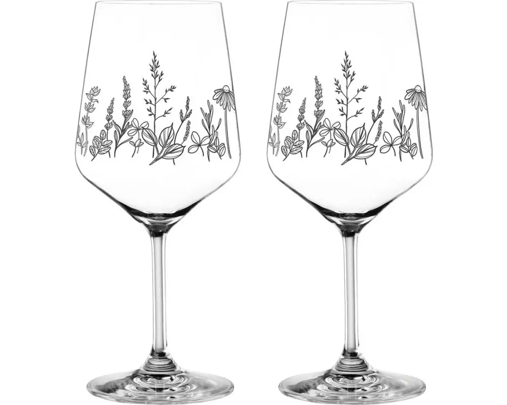 Nachtmann Tattoo Wine/Spritz Glas Botanical Black Set 2 Stück, Black