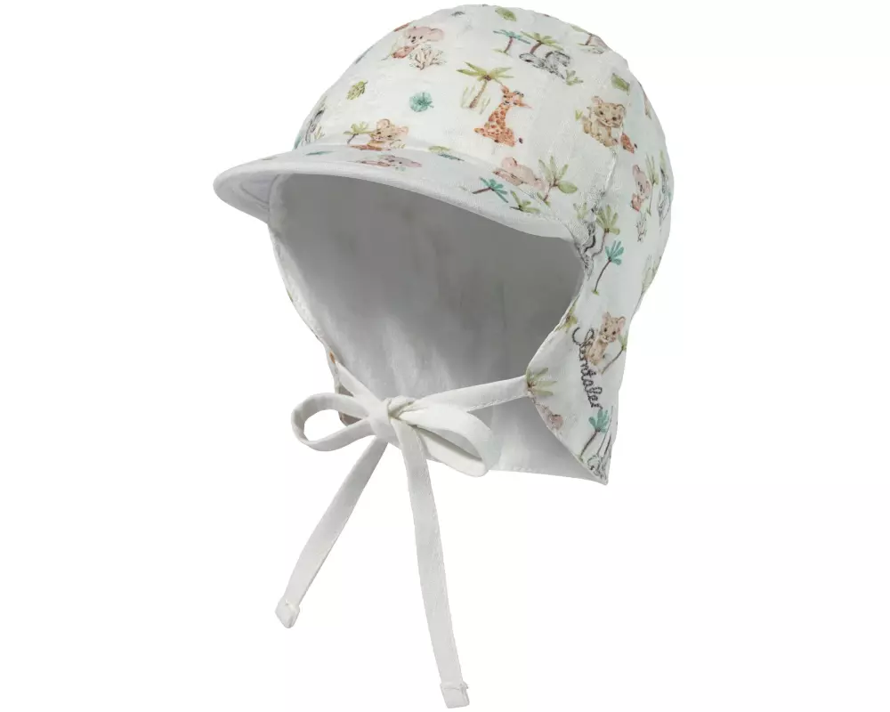 Sterntaler Sommermütze mit Nackenschutz Tierbabys Ecru Gr. 49