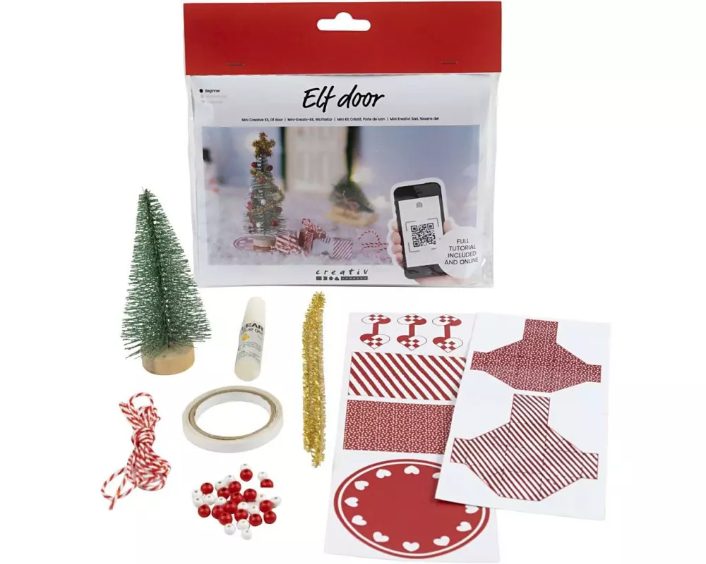 Creativ Company Mini-Utensilien Wichteltür Weihnachtsbaum und Geschenke