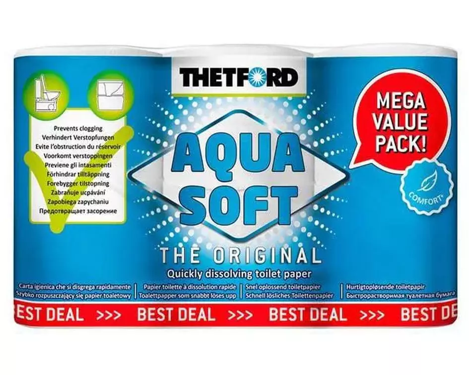 Thetford Toilettenpapier Aqua Soft, 6er-Pack