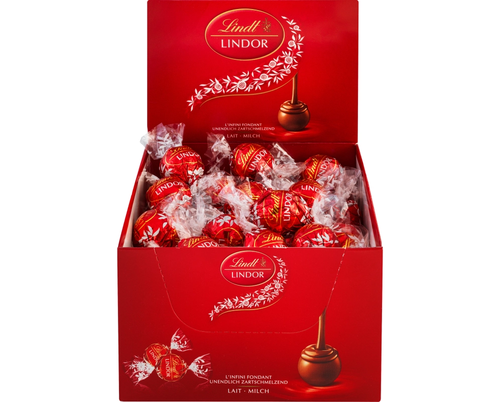 LINDT Lindor Pralinés Milch 491558 Thekensteller 750g
