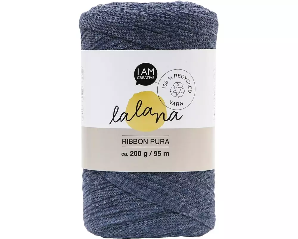 lalana Wolle Ribbon Pura 200 g, Blaugrau