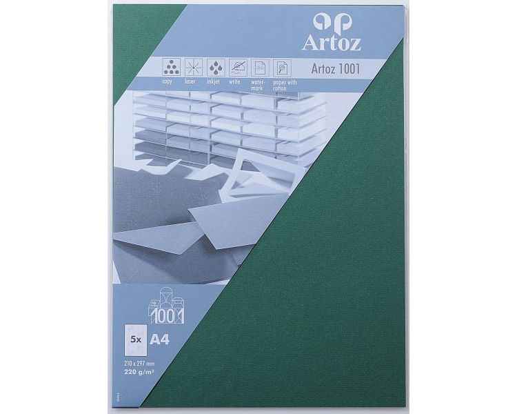 ARTOZ Karten 1001 A4 107696143 220g, racing green 5 Blatt