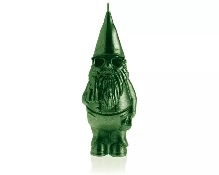 Candellana Kerze Zwerg 13 5.3 cm, Grün metallic