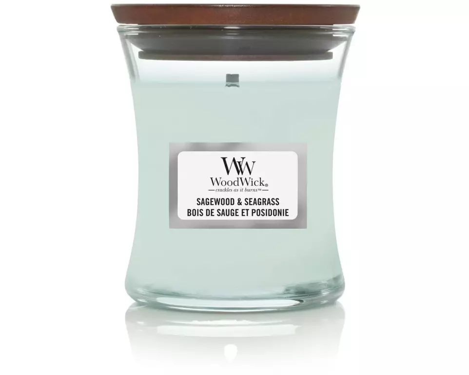 Woodwick Duftkerze Sagewood & Seagrass Mini Jar