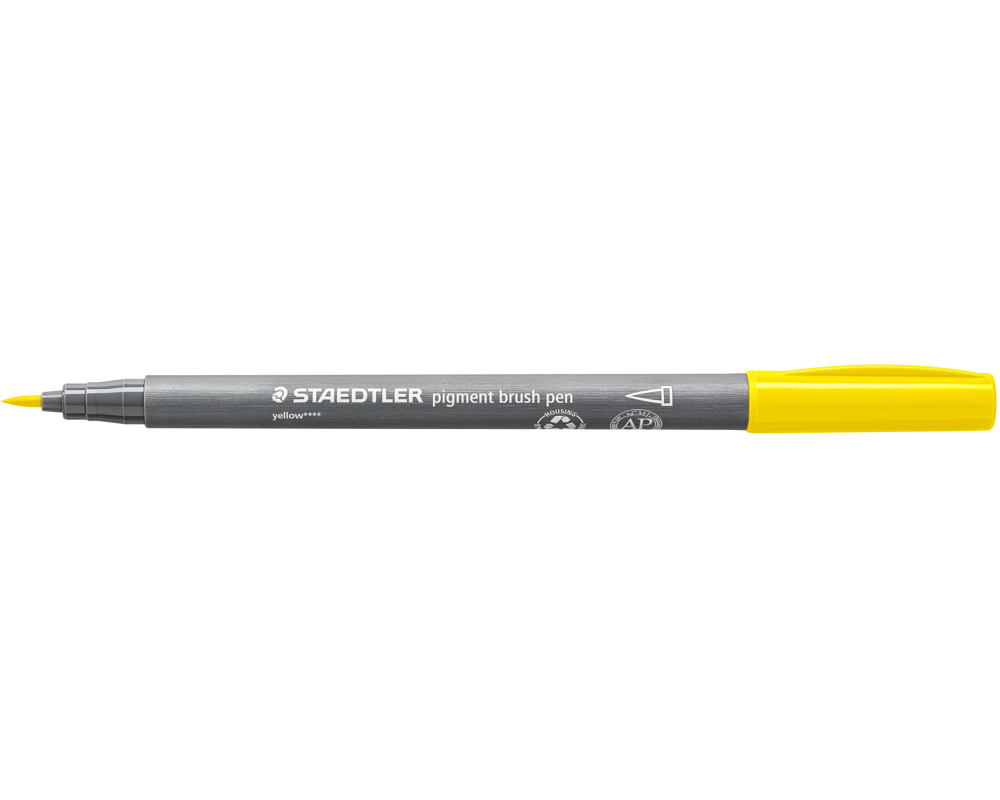 STAEDTLER Fasermaler mit Pinselspitze 371-1 gelb