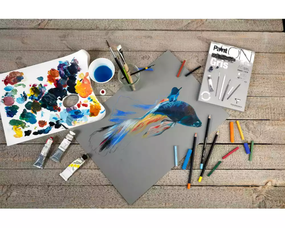 CLAIREFONTAINE Paint'On Fgekörnt A5 975808C Grau 30 Blatt