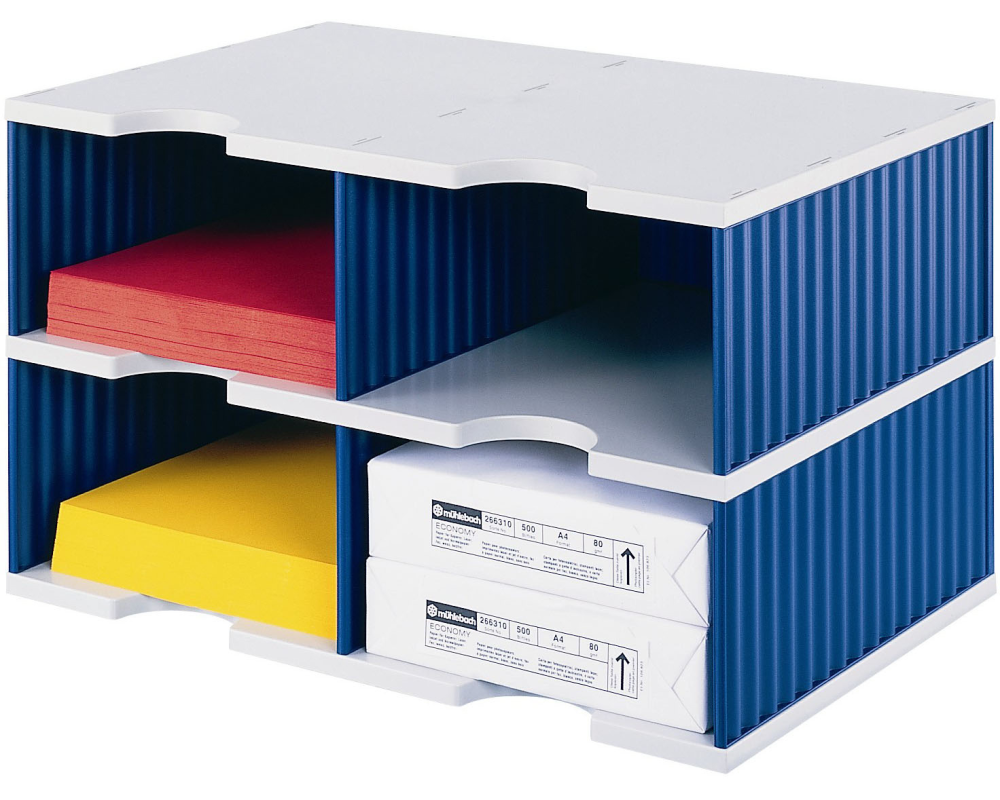 STYRO Styrodoc duo Jumbo 268-02223 grau/blau 4 Fächer