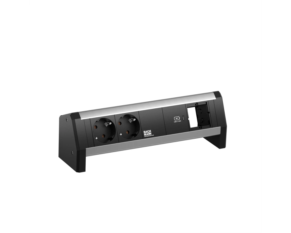 BACHMANN DESK 2xSchutzkontakt USB C, USB Charger 30W 1xABD GST18