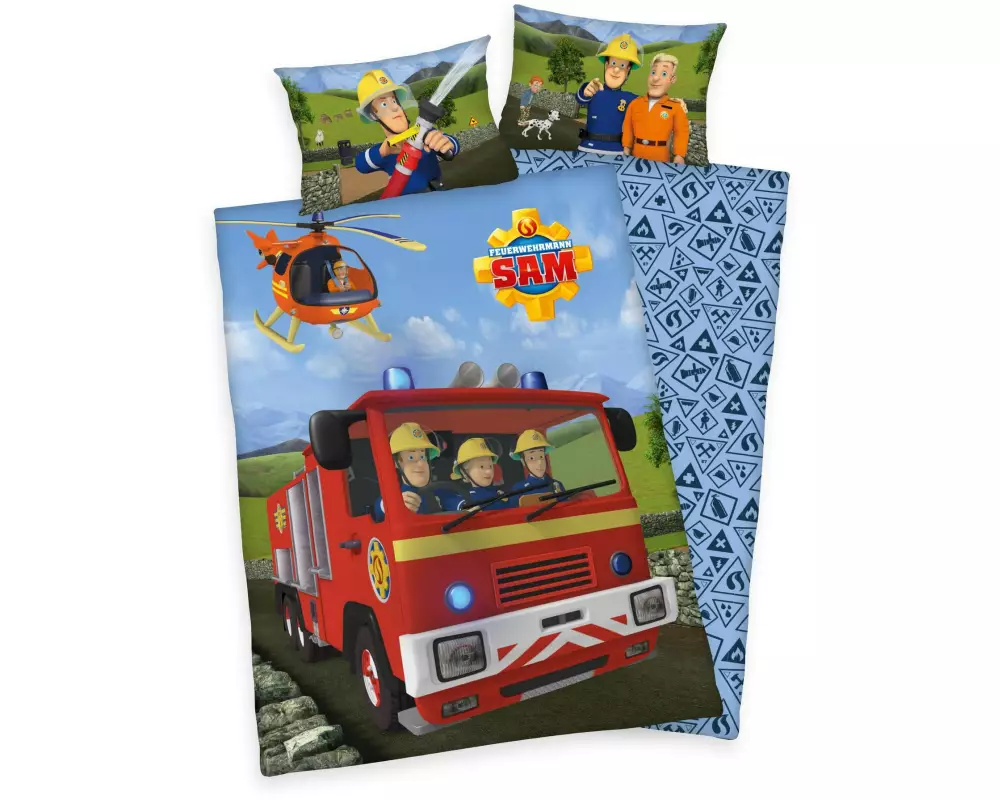 Herding Kinderbettwäsche Feuerwehrmann Sam 100 x 135 cm + 40 x 60 cm