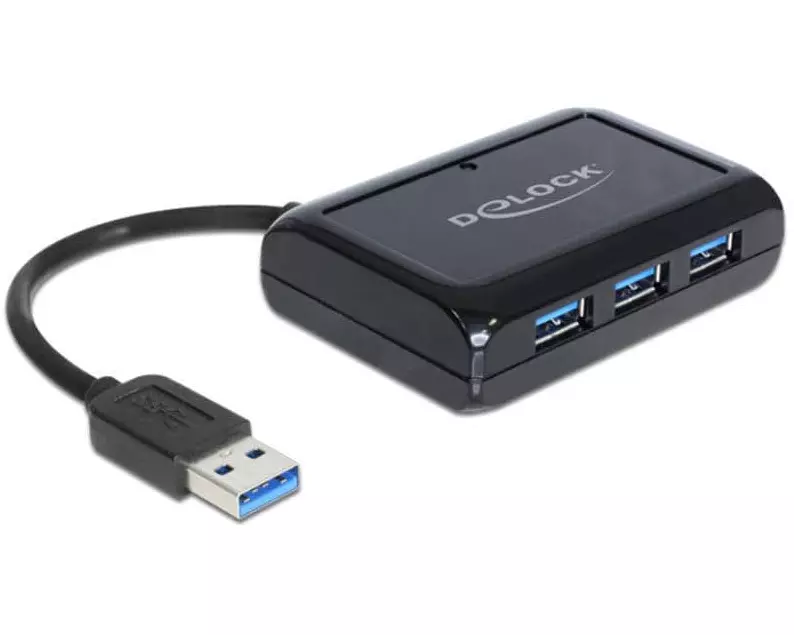 Delock USB-Hub 62440 USB 3.0 - 3x Typ-A + 1x RJ45