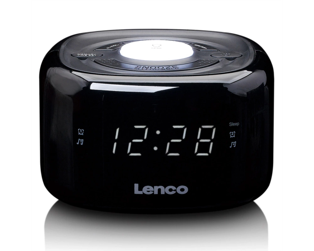 Lenco Radiowecker, CR-12BK, schwarz, FM Radio, mit Nachtlicht