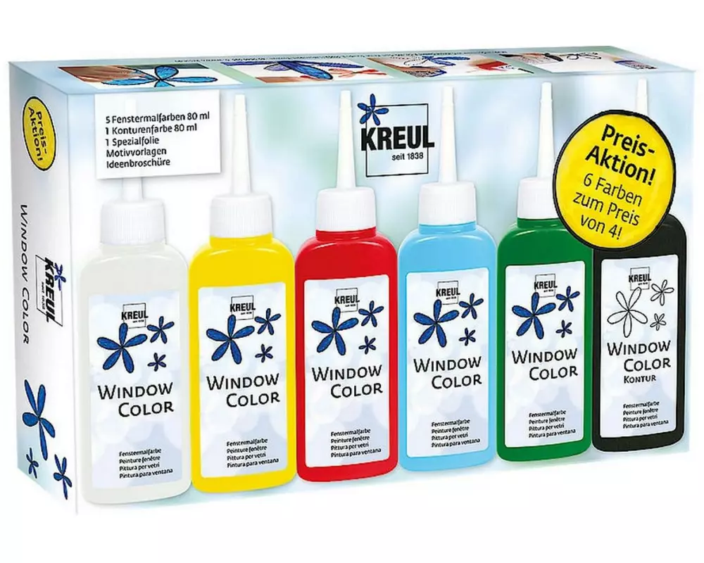 Kreul Fensterfarbe Aktionsset 6 x 80 ml