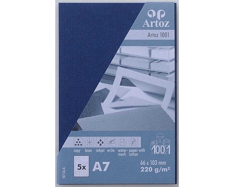 ARTOZ Visitenkarten 1001 A7 107136144 220g, classic blau 5 Blatt