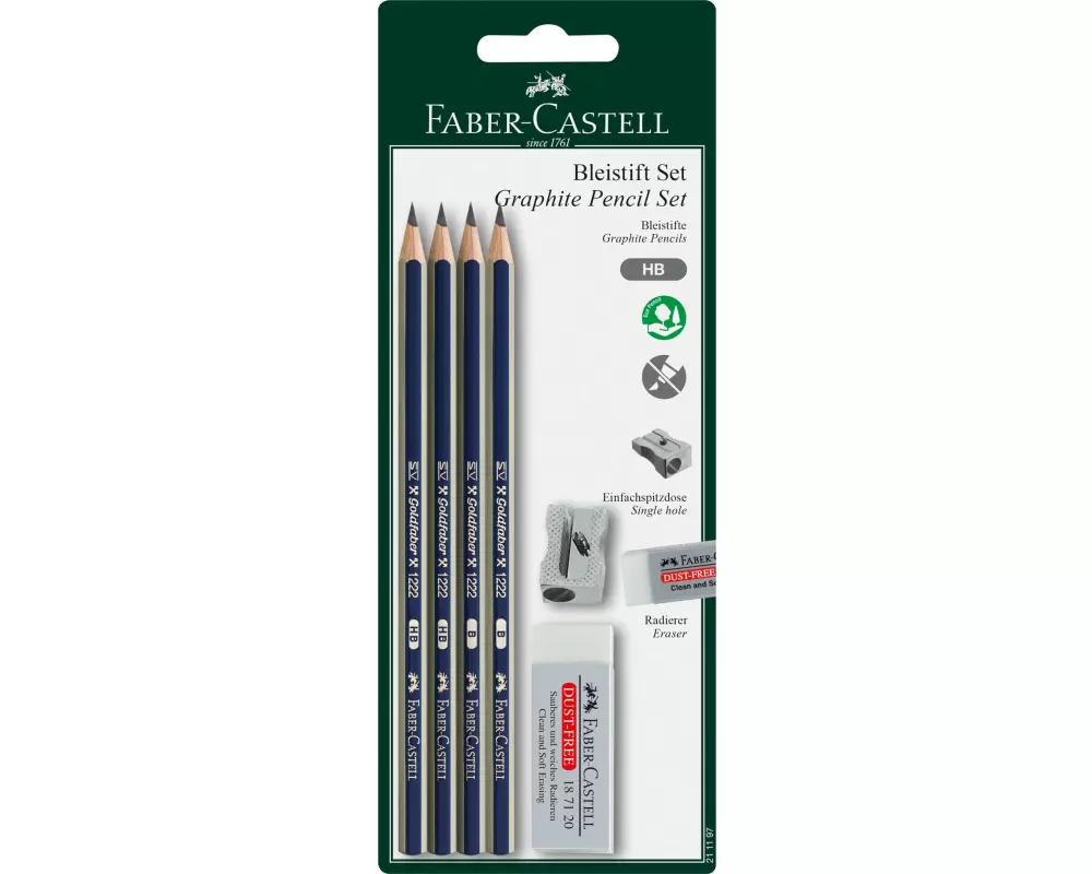Faber-Castell Bleistift Goldfaber Set HB, 4 Stück