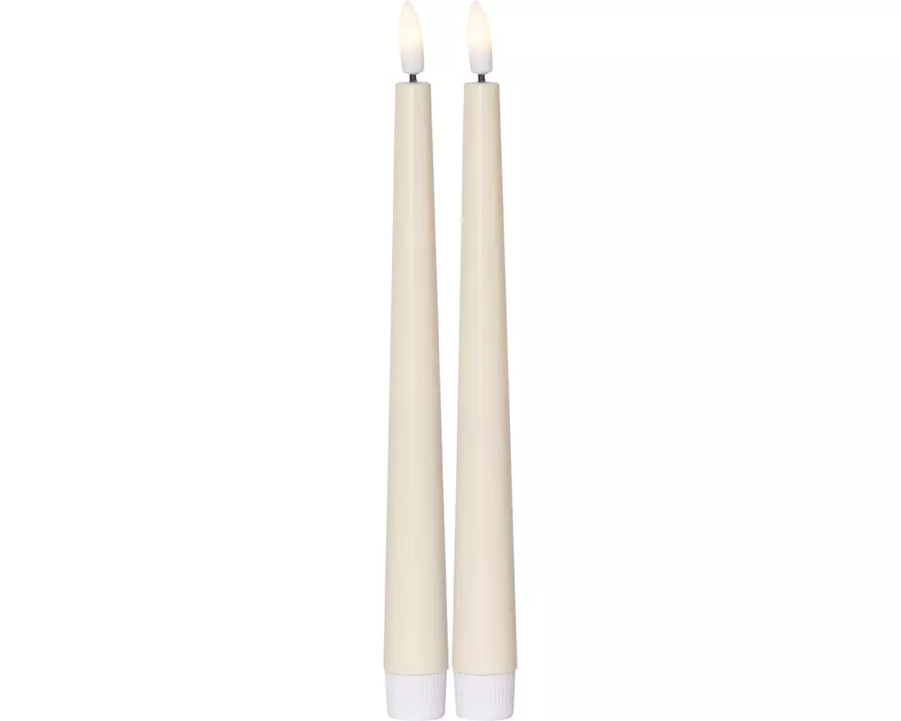 Star Trading LED-Stabkerzen Set Dinner Candy 2 pack, Warmweiss – Beige