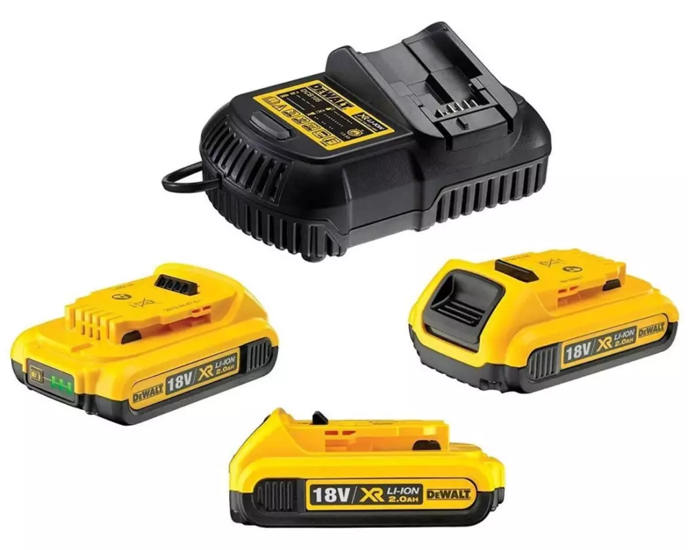 DeWalt Basis-Set XR Ladegerät & 3x 18 V 2 Ah Akku